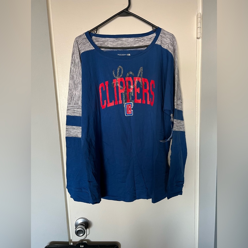 LA clippers Long Sleeve Y- Blue xl. NBA4 Her